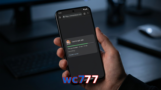 Main screen of Wc777 apk page for PK players